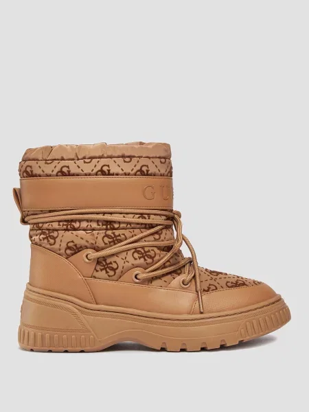 Чоботи дутики GUESS текстиль бежевий