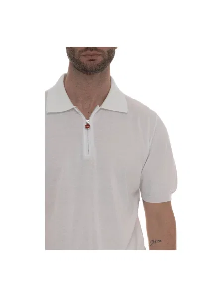 Koszulka polo Kiton z krótkim rękawem biała