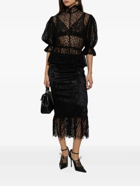 Fustă Dolce & Gabbana din dantelă negru
