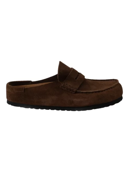 Klapki Birkenstock zamszowe brązowe