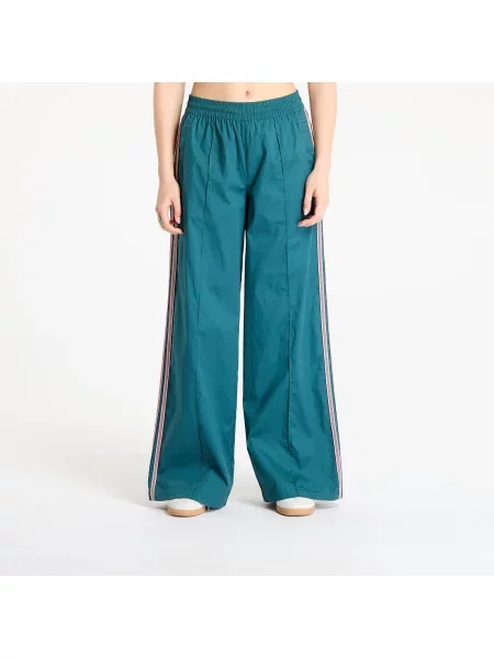 Панталон adidas Originals Wideleg Pant тюркоазено с широка каройка с висока талия зелено