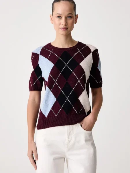United Colors of Benetton sweter z krótkim rękawem z dodatkiem wełny