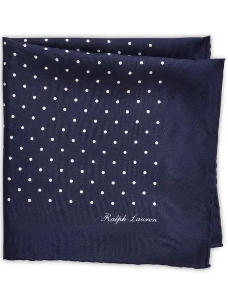 Cravată Ralph Lauren Purple Label de mătase cu buline albastru