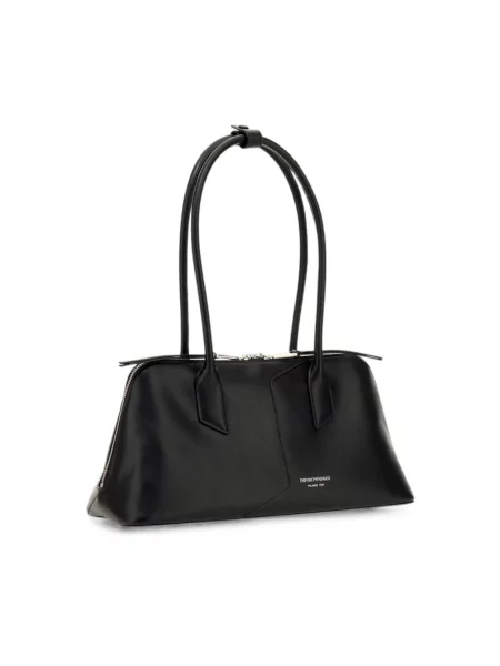 Torebka Emporio Armani skórzana z logo czarna