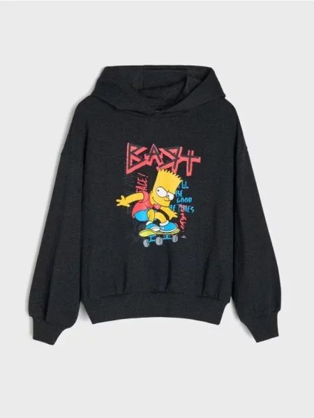 Sinsay Oversize mikina s kapucí The Simpsons šedá