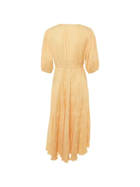 Rochie midi Maje cu decolteu în V galben