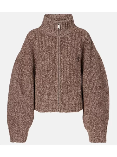 Cardigan The Attico de lână maro