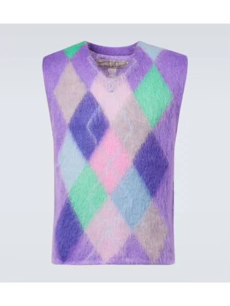 Vestă Erl în carouri de mohair violet