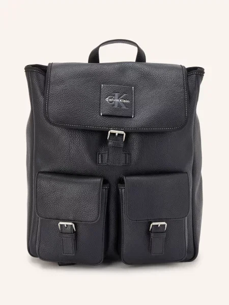 Plecak Calvin Klein Bold Pebble Flap Backpack Black OS czarny