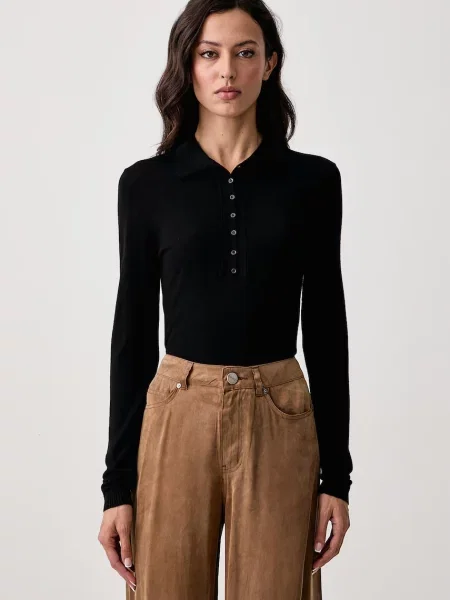 Pinko pulover pentru femei din lână negru