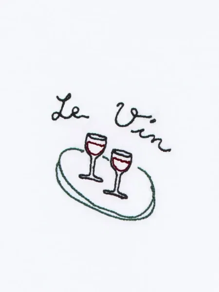 Tricou Maison Labiche cu broderie alb