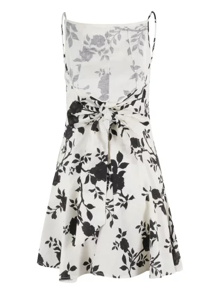 Rochie mini Self-portrait cu model floral cu imagine de costum alb