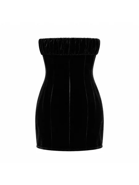 Welurowa krótka sukienka Dolce And Gabbana czarna