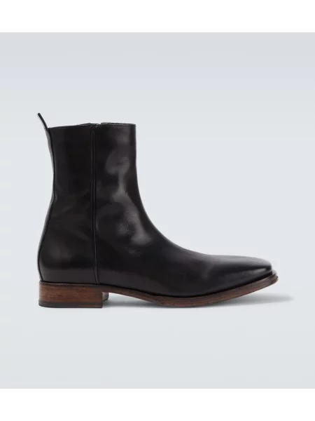 Cropp cizme scurte Acne Studios din piele negru