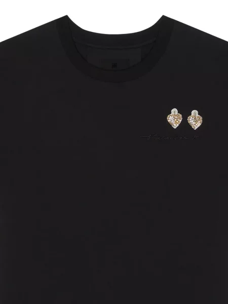 Tricou Givenchy cu motiv cu inimi negru