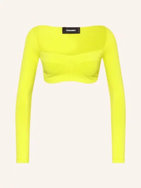 Cropped Tričko S Dlouhým Rukávem neonově zelená