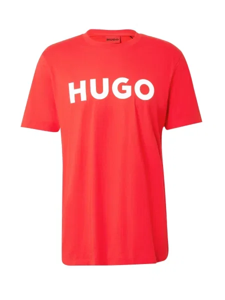 HUGO Tričko Dulivio svetločervená biela