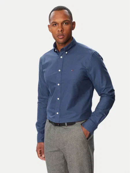 Tommy Hilfiger Koszula Oxford Regular Fit blau niebieska