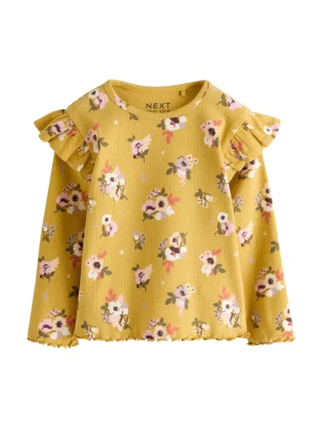 Next Tricou galben / verde închis / rosé alb