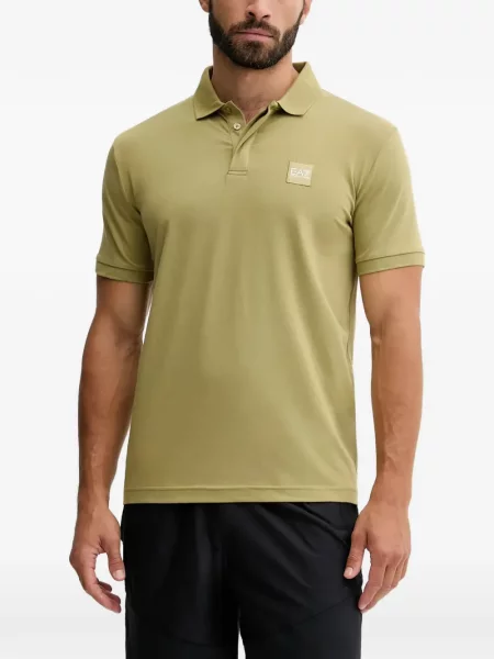 Tricou polo Ea7 Emporio Armani cu autograf verde