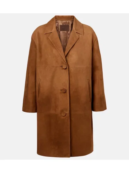 Płaszcz Prada zamszowy brązowy