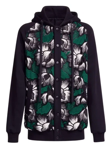 Długa bluza z kapturem Elie Saab czarna