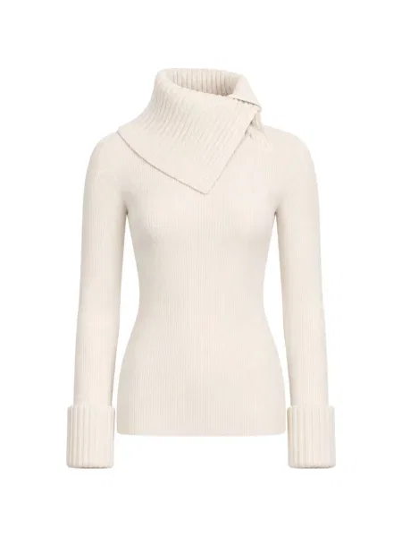 Gulerat pulover Sportmax de lână asimetric