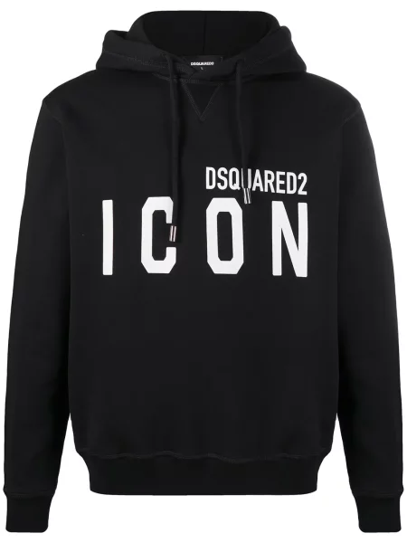 Hanorac cu glugă Dsquared2 cu imagine negru