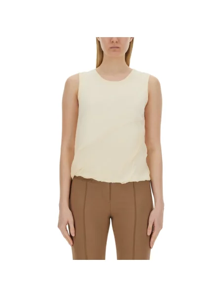 Dzianinowy top Helmut Lang beżowy