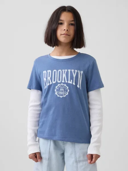 Tricou copii Gap alb