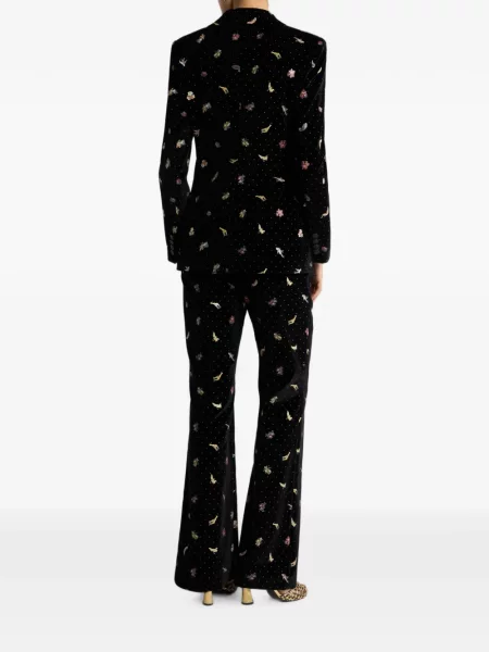 Geacă Etro de catifea cu model floral negru
