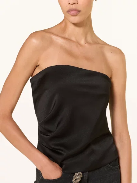 Top Luisa Cerano z odkrytymi ramionami czarny