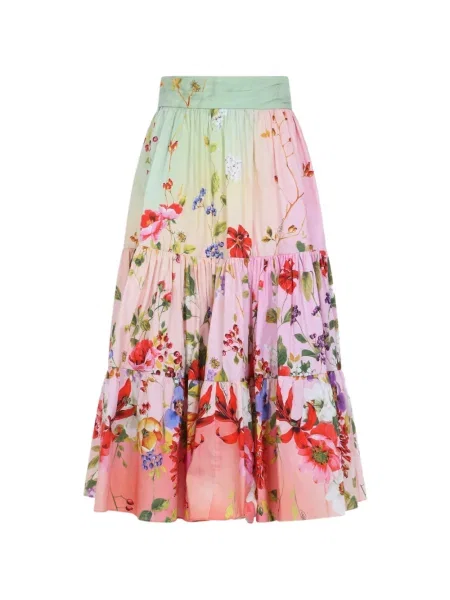 Fustă Roberto Cavalli cu model floral cu imagine roz