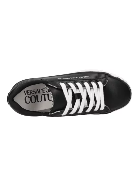 Sneakersy Versace Jeans Couture skórzane z logo czarne