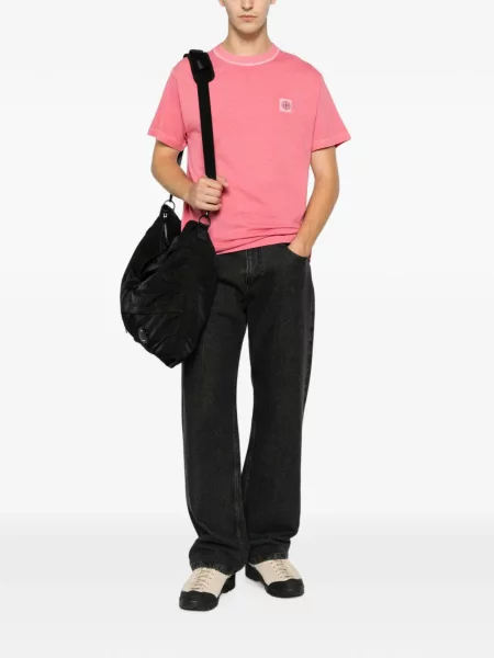 Tricou Stone Island cu strasuri roz
