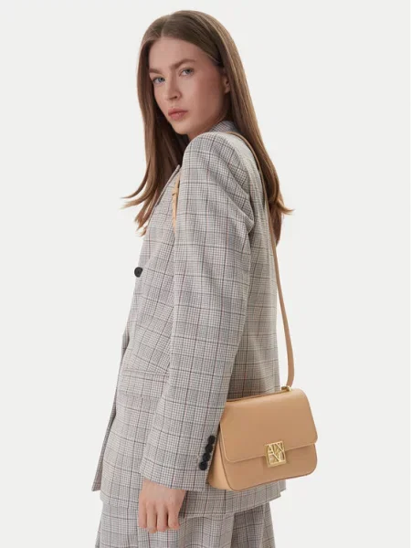 Torebka Armani Exchange skórzana beżowa