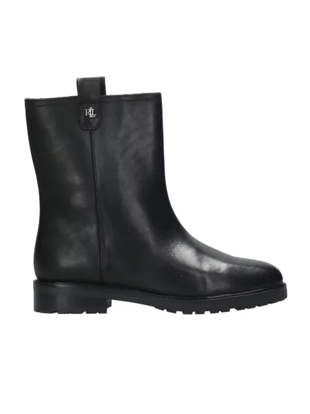 Botki Ralph Lauren skórzane wsuwane czarne