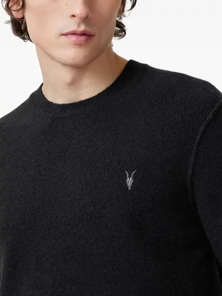 Pulover Allsaints cu broderie negru
