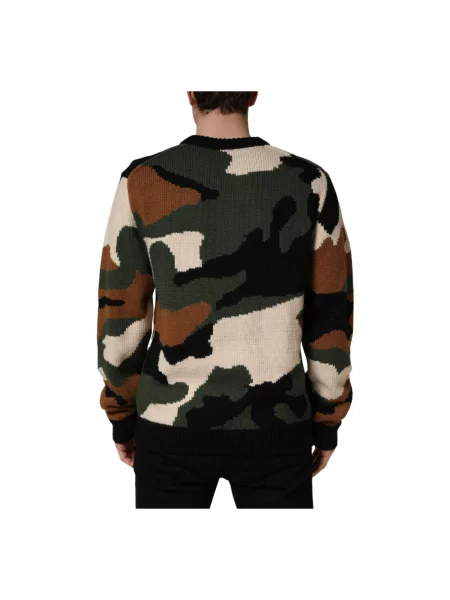 Sweter Dolce And Gabbana wełniany w kamuflażu