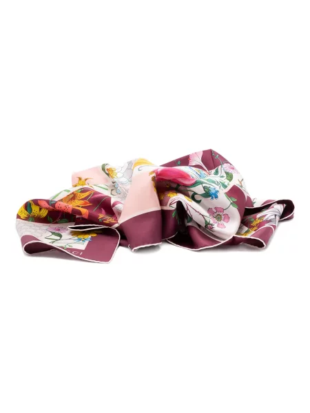 Fular Gucci cu model floral cu imagine alb