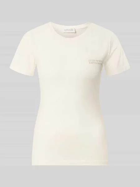 T-shirt z mieszanki i elastanu z wyhaftowanym logo Guido Maria Kretschmer Woman biała