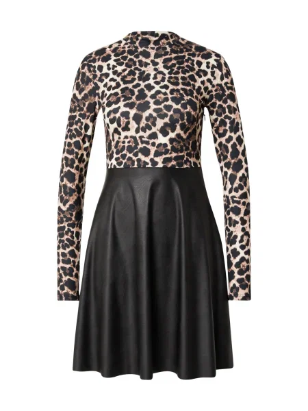 ABOUT YOU Rochie Sita crem / maro negru