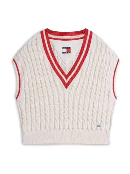 Tommy Jeans Sveter červená biela