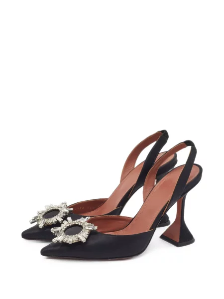 Pantofi cu toc Amina Muaddi slingback negru