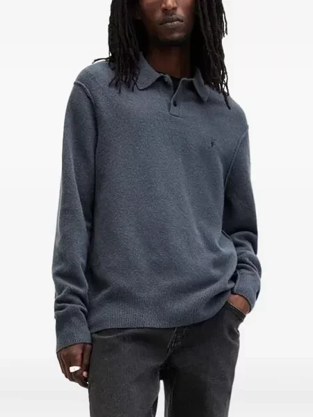 Polo Allsaints lung albastru