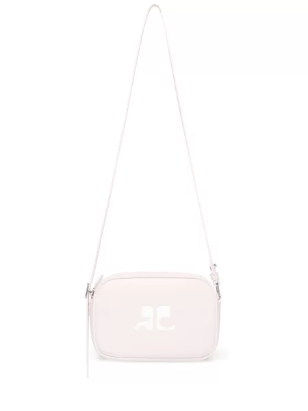 Geanta de piele Courreges din piele roz