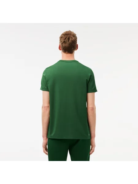 Lacoste T-Shirt Z Okrągłym Dekoltem Z Nadrukiem Relaxed Fit zielony
