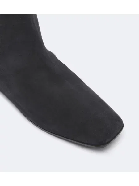 Semišové čižmy Max Mara s cvočkami sivá