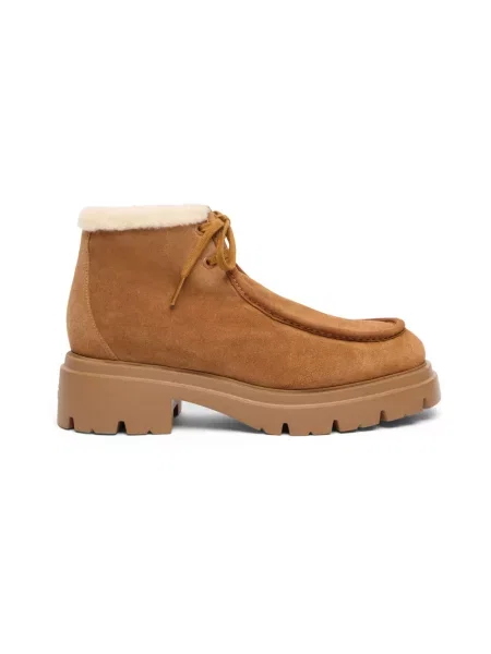 Botki Stuart Weitzman z owczej skóry brązowe