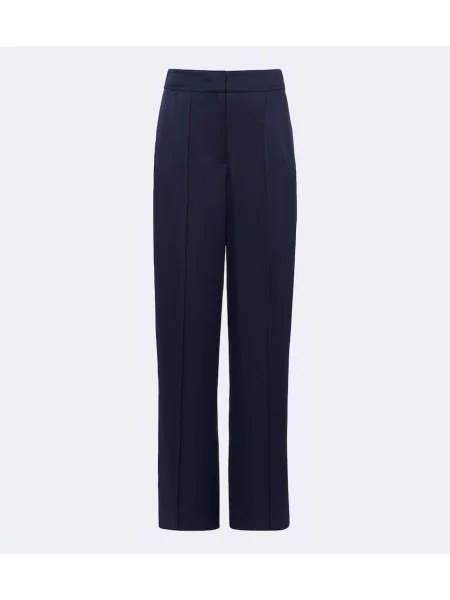 Pantaloni Simkhai cu talie înaltă din satin albastru